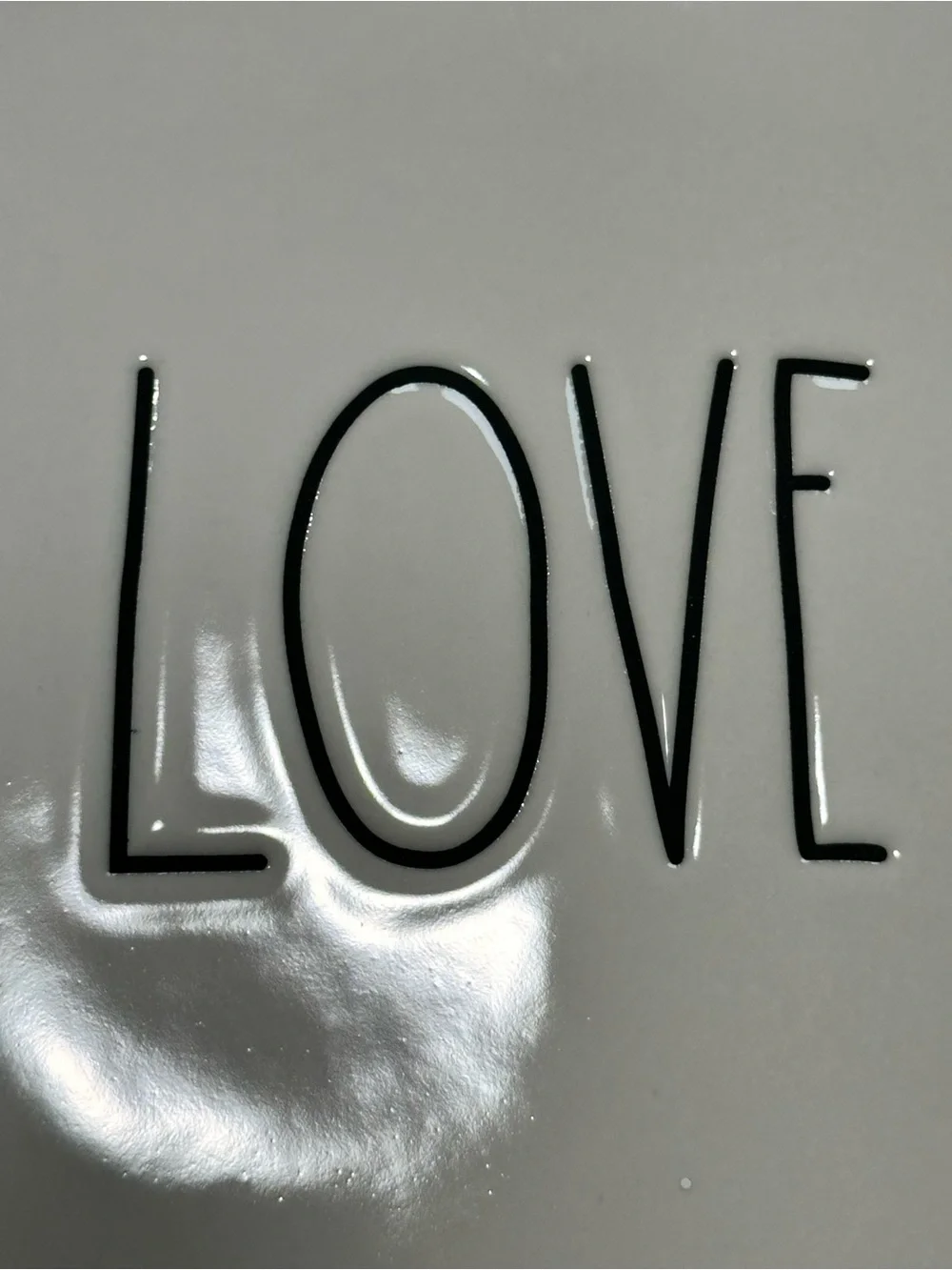 Rae Dunn White Heart Wall Sign with Black Lettering